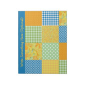 Affodien, Polka Dots, Gingham-Imitate-Patchwork Notizblock (Rotiert)