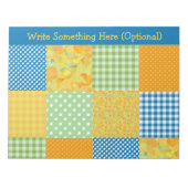 Affodien, Polka Dots, Gingham-Imitate-Patchwork Notizblock (Vorderseite)