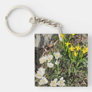 Affodien und Acrylglasring Schlüsselanhänger