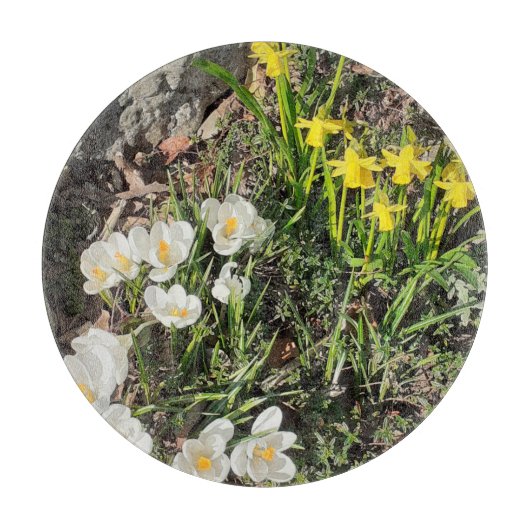 Affodien und Crocus Schneidebrett (Vorderseite)