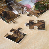 Affodien und Eier aus blauem Oster Puzzle (Seite)