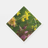 Affodien und Lenten-Rose farbenfroh Serviette (Ecke)
