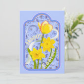 Affodien und Tulip Einladung (Stehend Vorderseite)