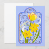 Affodien und Tulip Einladung (Vorne/Hinten)