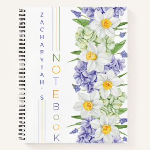 Affodil und Hydrangea Personalisiert Notizblock