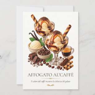 Affogato al'caffè – Vintage italienisches Dessert Einladung