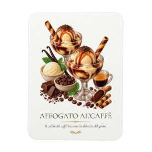 Affogato al'caffè – Vintage italienisches Dessert Magnet