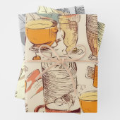 Affogato Coffee ephemere Collage Muster Geschenkpapier Set (Beispiel)
