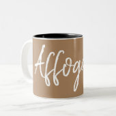 Affogato-Kaffee liebt Typografie Zweifarbige Tasse (Vorderseite Links)
