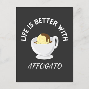 Affogato-Kaffee Postkarte
