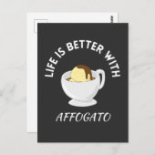 Affogato-Kaffee Postkarte (Vorne/Hinten)