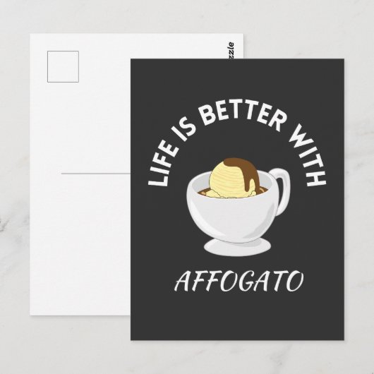 Affogato-Kaffee Postkarte (Vorne/Hinten)