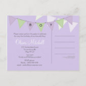 Affordable Bunting Boys Birthday Photo Party Einladungspostkarte (Rückseite)