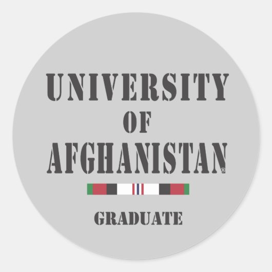 Afgahn Veterarn Graduiertensticker Runder Aufkleber (Vorderseite)