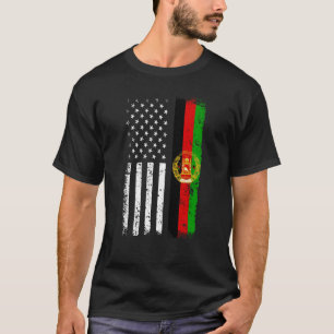 Afghan American Flag   Afghanistan USA Flag T-Shirt