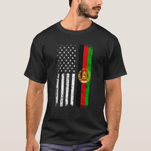 Afghan American Flag   Afghanistan USA Flag T-Shirt (Vorderseite)