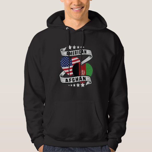 Afghan American Half Afghan half American flag hea Hoodie (Vorderseite)