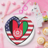 Afghan American Heart Valentinstag Wedding Gift Pappteller (Party)