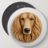Afghan Hound 3D Inspiriert Button (Vorne & Hinten)