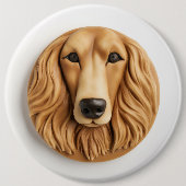 Afghan Hound 3D Inspiriert Button (Vorderseite)