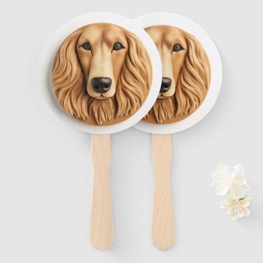 Afghan Hound 3D Inspiriert Fächer (Vorne und Hinten)