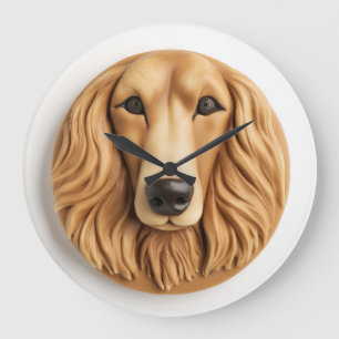 Afghan Hound 3D Inspiriert Große Wanduhr