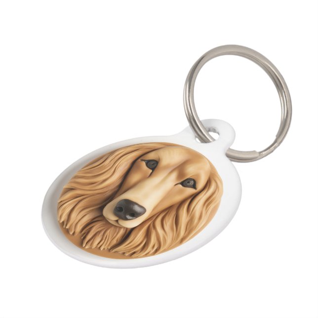 Afghan Hound 3D Inspiriert Haustiermarke (Seite)