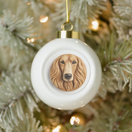 Afghan Hound 3D Inspiriert Keramik Kugel-Ornament (Baum)