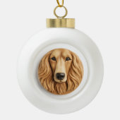 Afghan Hound 3D Inspiriert Keramik Kugel-Ornament (Vorderseite)