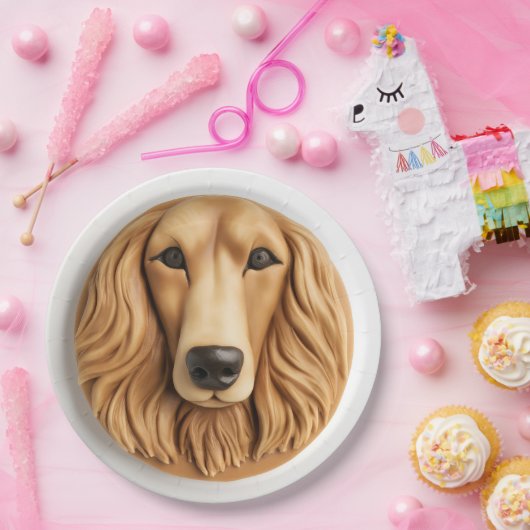 Afghan Hound 3D Inspiriert Pappteller (Party)
