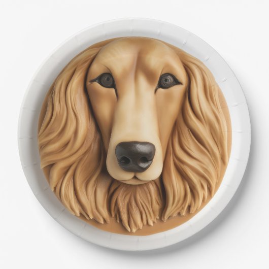 Afghan Hound 3D Inspiriert Pappteller (Vorderseite)
