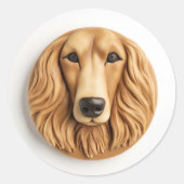 Afghan Hound 3D Inspiriert Runder Aufkleber (Vorderseite)