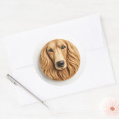 Afghan Hound 3D Inspiriert Runder Aufkleber (Umschlag)