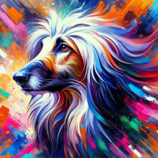 Afghan Hound Acrylic Print | Farblich | Lebhaft Puzzle