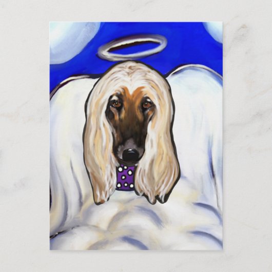 Afghan Hound Angel Postkarte (Vorderseite)