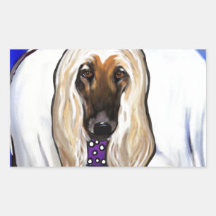 Afghan Hound Angel Rechteckiger Aufkleber