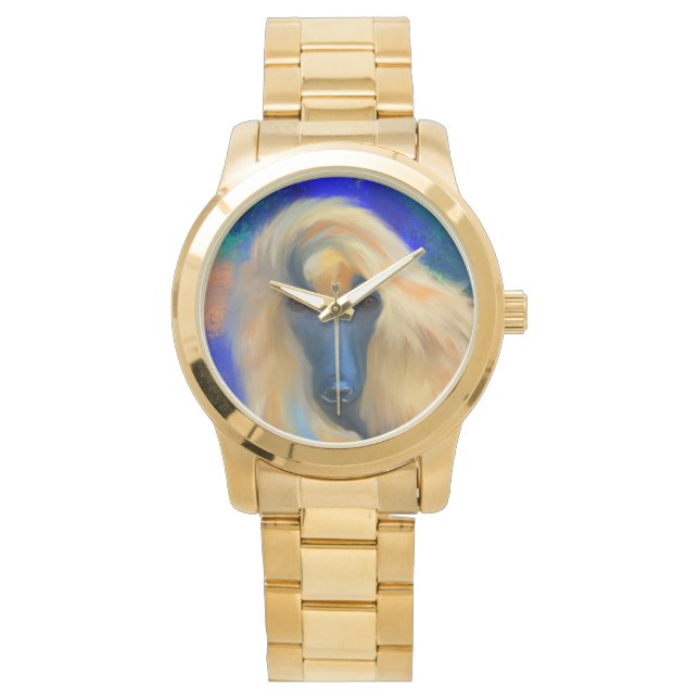 Afghan Hound Armbanduhr (Vorderseite)