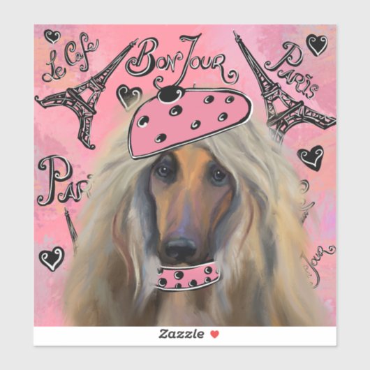 AFGHAN HOUND AUFKLEBER (Blatt)