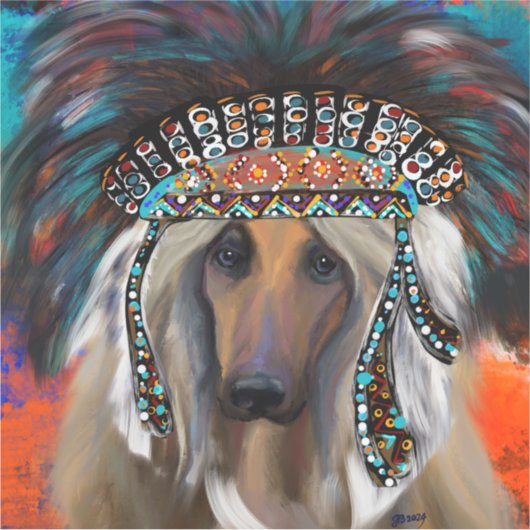 AFGHAN HOUND AUFKLEBER (Vorderseite)