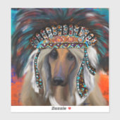 AFGHAN HOUND AUFKLEBER (Blatt)