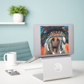 AFGHAN HOUND AUFKLEBER (Laptop auf Schreibtisch)