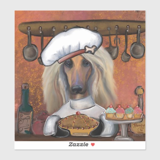 AFGHAN HOUND AUFKLEBER (Blatt)