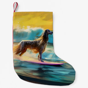 Afghan Hound Beach Surfen Malerei  Kleiner Weihnachtsstrumpf