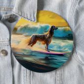 Afghan Hound Beach Surfmalerei Button (Beispiel)