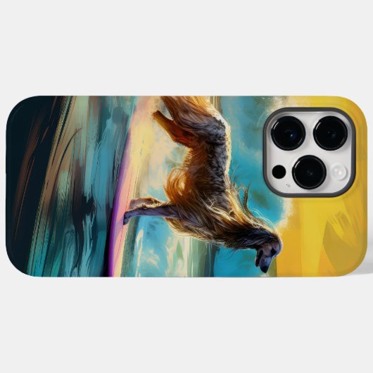 Afghan Hound Beach Surfmalerei Case-Mate iPhone Hülle (Rückseite (Horizontal))