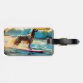 Afghan Hound Beach Surfmalerei Gepäckanhänger (Rückseite horizontal)