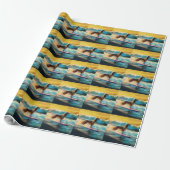 Afghan Hound Beach Surfmalerei Geschenkpapier (Ungerollt)