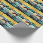Afghan Hound Beach Surfmalerei Geschenkpapier (Ecke)