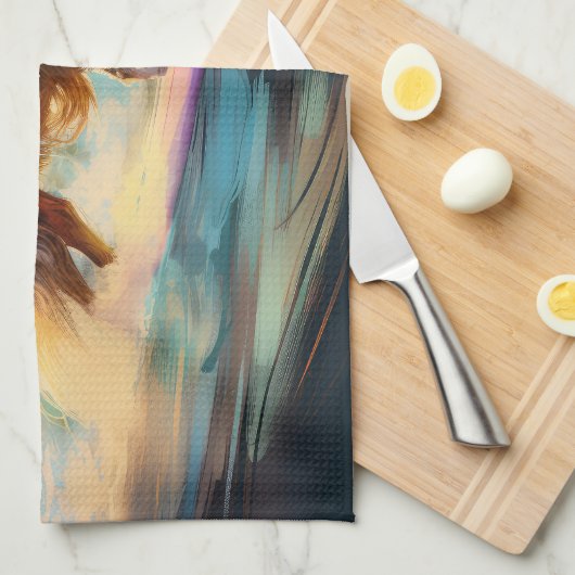 Afghan Hound Beach Surfmalerei Geschirrtuch (Viertel Falte)