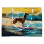Afghan Hound Beach Surfmalerei Große Geschenktüte (Vorderseite)
